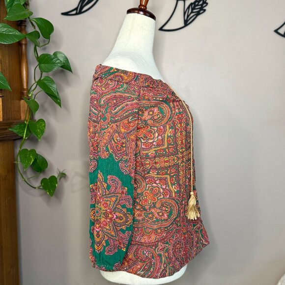 Line & Dot Paisley Blouse Women's Size Medium New With Tags NWT - Picture 5 of 6